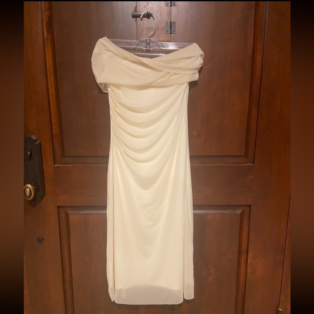 Solid ruched side Mesh Overlay Dress. Never used before! Original price-$22.00